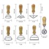 Zinc Alloy Biscuit and Dumpling Edge Embossing Cutter with Wooden Handle