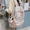 Schoolbag Literary and Art Fan Plaid Star School Bag Female Junior High School Student High Value Ins Niche Large Capacity Backpack Campus Backpack
