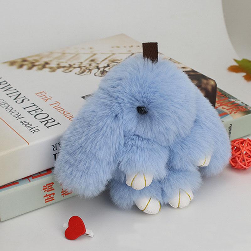 Roztomilý plyšový králíček Klíčenka Dámská Kožešinový Pom Pom Andělský Králík Kroužek na klíče Králík Pompom Plyšové Panenky Hračka Pro Dívky Taška Klíčenka do Auta 13cm