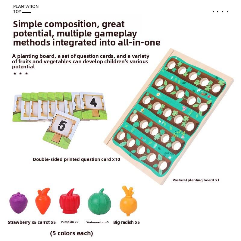 Wooden Fruit And Vegetable Garden Play Set For Childrens Early Education And Learning