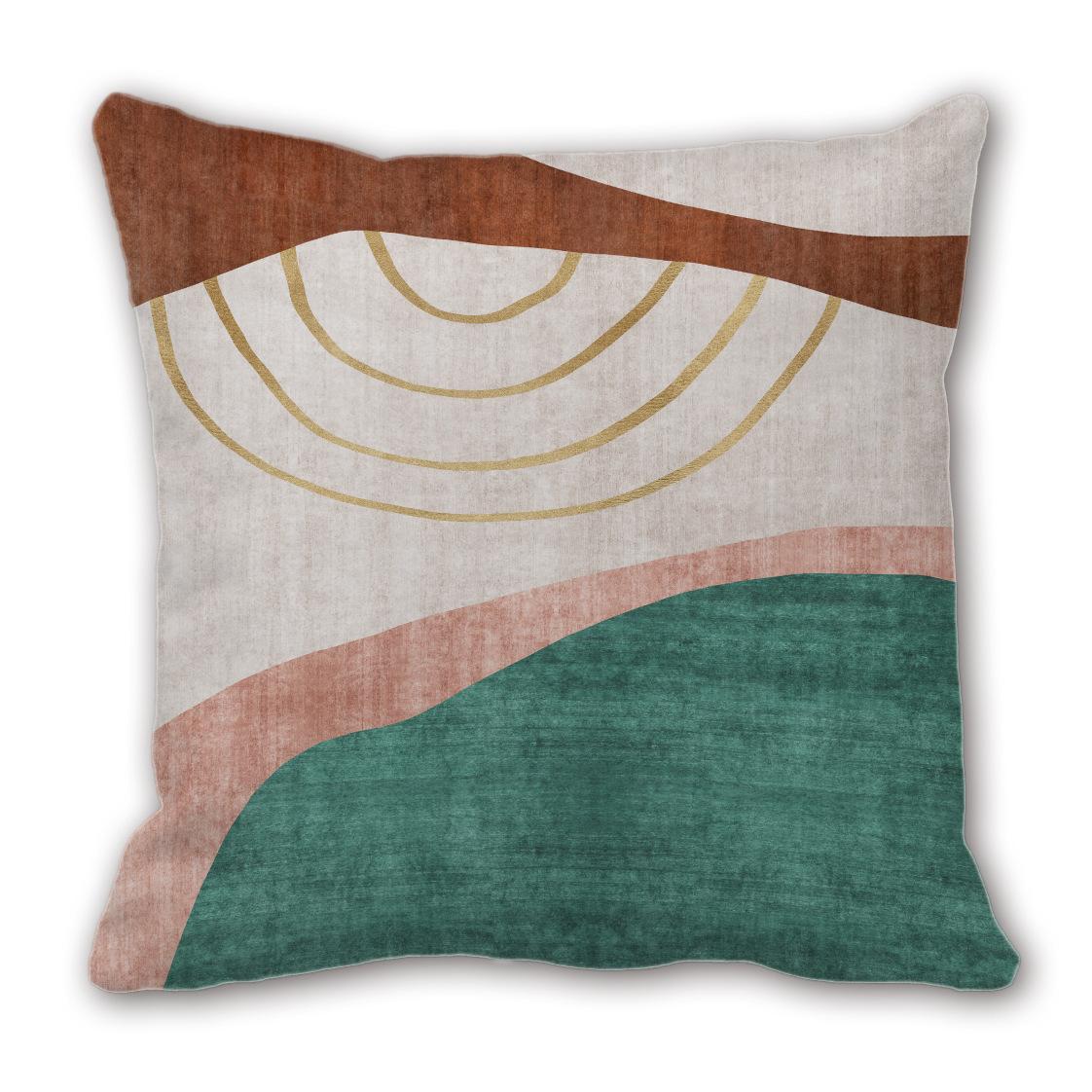 

Геометрическая Сшивка Цветных Блоков Современная Простая Подушка Цифровая Печать Плюшевая Наволочка Диванная Подушка 45Cm