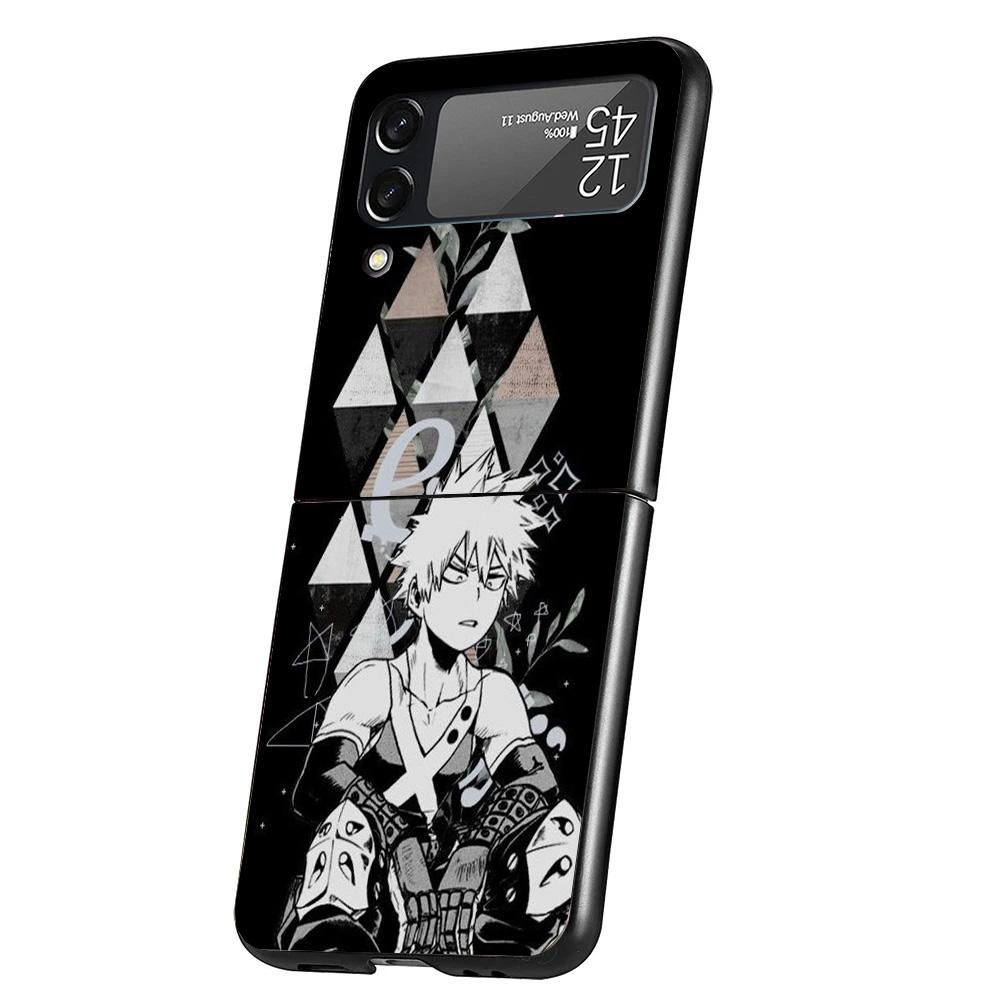 My Hero Bakugou Katsuki Case Phone Cover for Samsung Galaxy Z Flip 7 6 5 4 3 5G ZFlip7 ZFlip6 ZFlip5 ZFlip4 ZFlip3 Black Fundas