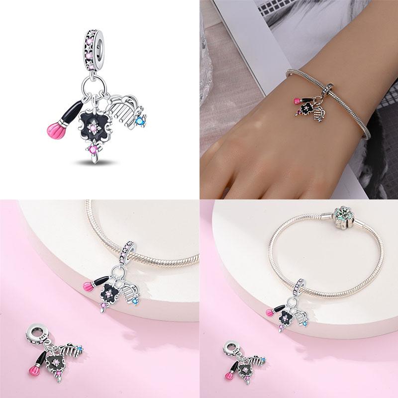 100% Copper Lipstick High Heels Bag Charms Fit Original Bracelet Jewelry Making For Women Gift