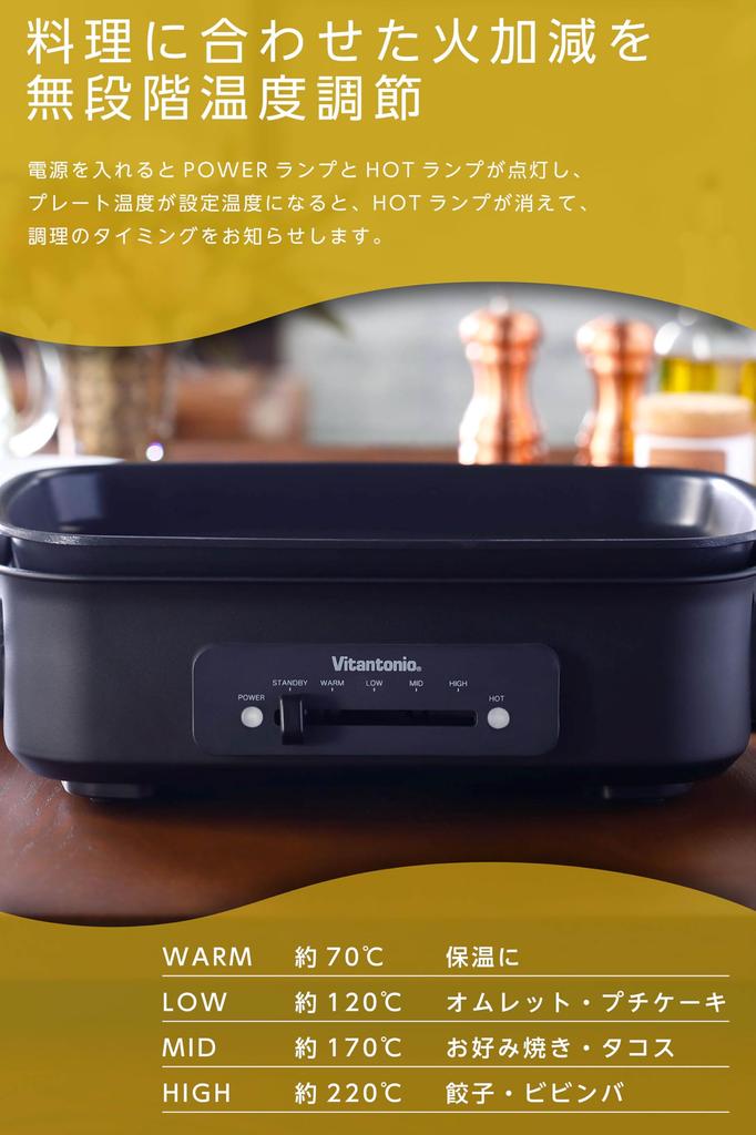 Vitantonio Hot Plate 2 Types of Plates (flat, Takoyaki) VHP-10