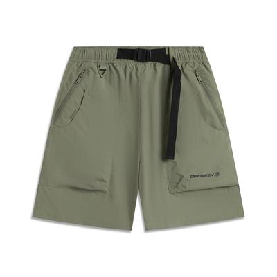 Li Ning CF Su Water-Resistant Solid Color Quick-Dry Sports Shorts Men Shorts Tea-Green AKSV241-3