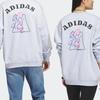 Adidas Bloom Crew Sweatshirt With Floral Print Logo Unisex Tops Light-Hemp-Gray IC7769