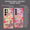 Butterfly Flower Phone Case For Samsung Galaxy A56 A17 A26 A16 A36 A55 A54 A53 A15 S24 S25 FE S25 S22 S23 Ultra Plus Lanyard Soft Cover