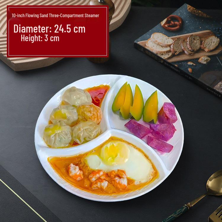 Windmill Five-Compartment Ceramic Dish - Ideal for Braised, Steamed, or Dumpling Dishes.