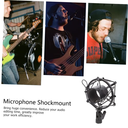 Toyvian 1 Piece Microphone Shock Mount, Live Microphone Stand, Microphone Bracket, Microphone Pop Filter, Desktop Microphone, Microphone Holder, Micro