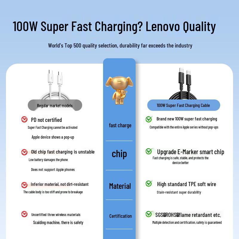 Lenovo USB-C Schnellladekabel & GaN Netzteil