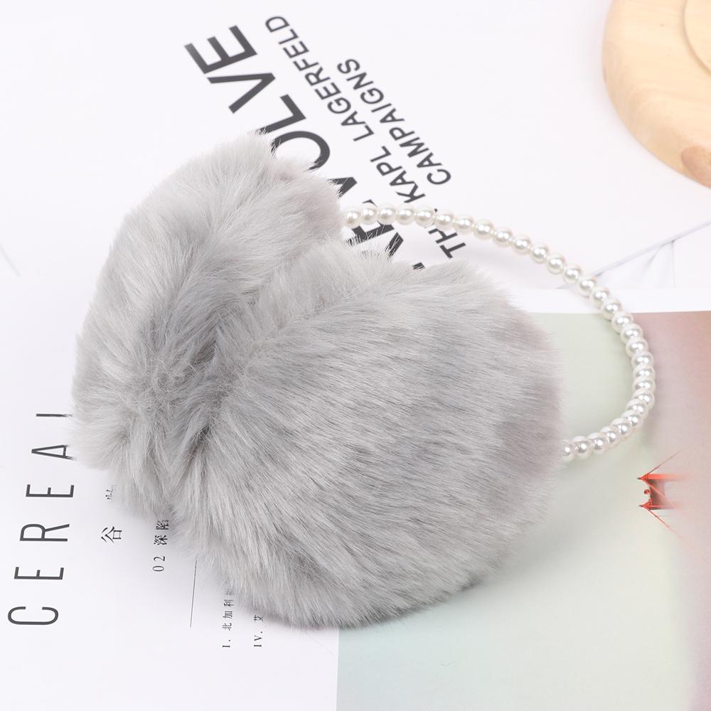 1pc Novelty Pearl Winter Earmuffs Women Fur Earmuff Ear Warmers Girls Imitation Rabbit Plush Warm Ear Muff Ear Hair Accessories