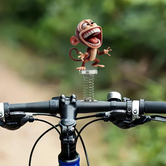 Sway Animal Decoration 2D Acrylic Monkey Decoration with Spring Cartoon Rabbit Car Dashboard Ornament for Home Office Desk Decor