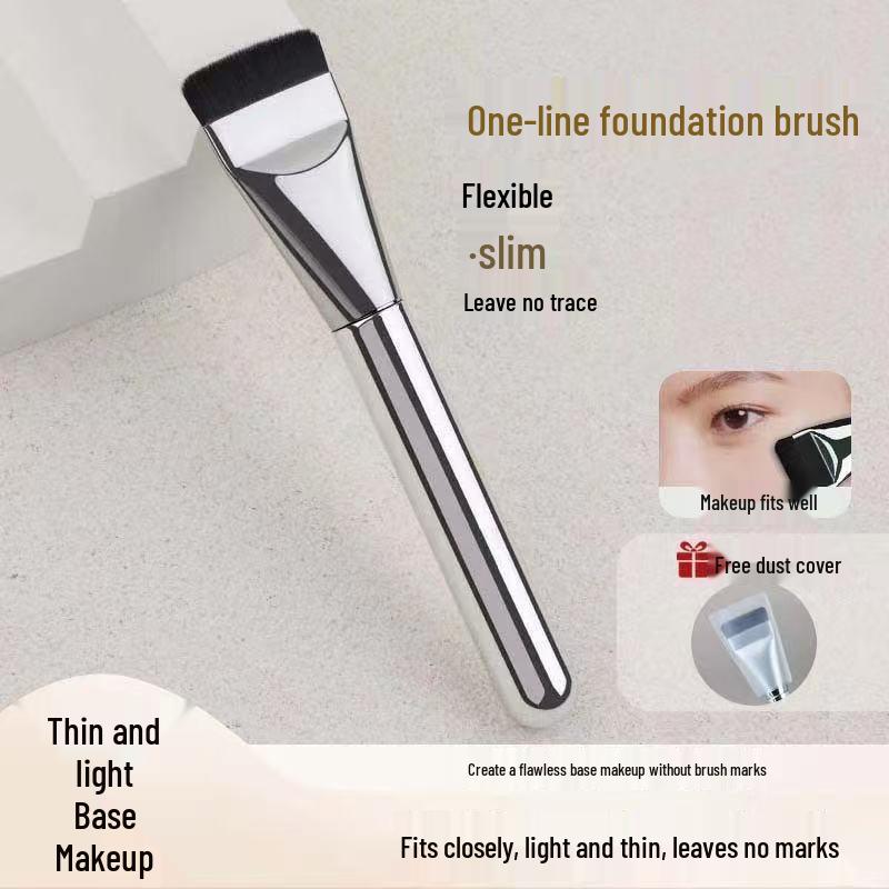 Flat-Head Ultra-Thin Tongue Shape Makeup Brush: Seamless Foundation & Concealer with No Powder Absorption