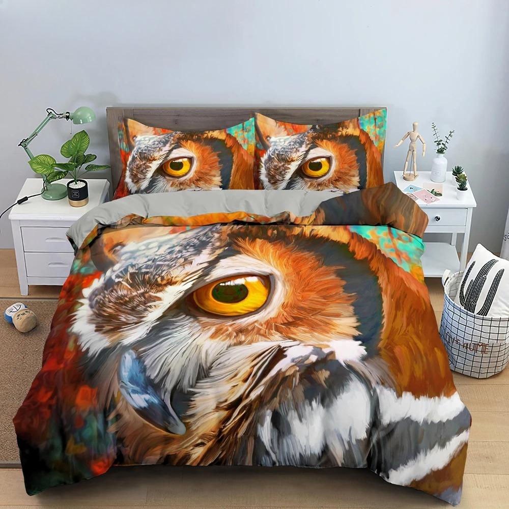 Eagle Duvet Cover Animal Bedding Set Queen King Size For Kids Teens Adults White Black Wildlife 2/3pcs Polyester Quilt Cover