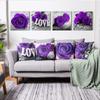 Purple Rose Linen Pillowcase 40*40 Living Room Sofa Cushion Cover 60*60 Home Decoration Pillowcase Valentine's Day Gift