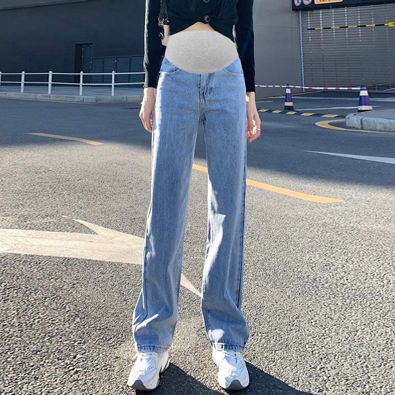 2025 Versatile High Elasticity Wide-Leg Maternity Denim Pants