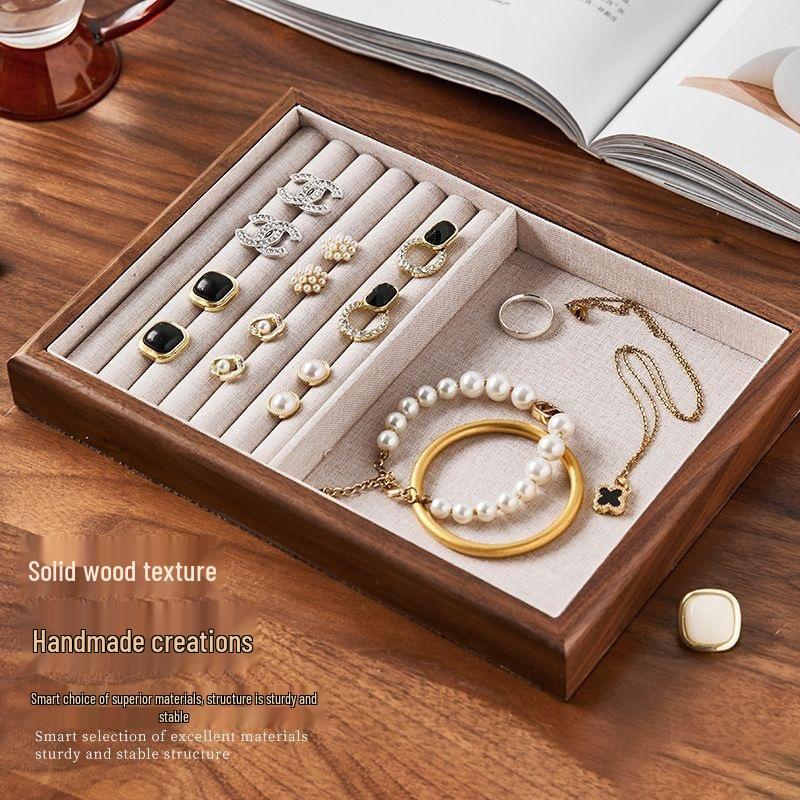 Rosewood Jewelry Box & Display Tray for Earrings and Necklaces