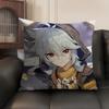 Razor Cute Genshin Impact Cushion Cover Natural Linen Organic Fabric DoubleSided Printing Sofa Home Decor Gift Pillow Case