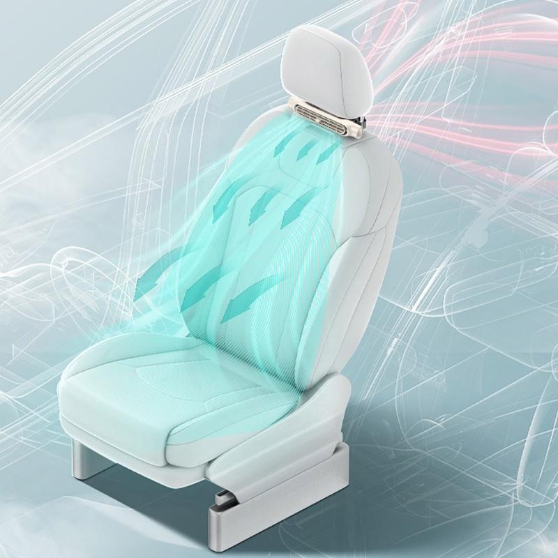 Car Back Cooling Fan Car Headrest Air Fan 3 Speeds Adjustable Quiet Ventilation Fan Car Interior Accessories