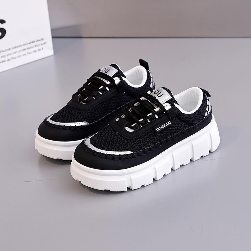 Spring mesh breathable outdoor board shoes women's thick sole lightweight simple casual shoes versatile sports running shoes