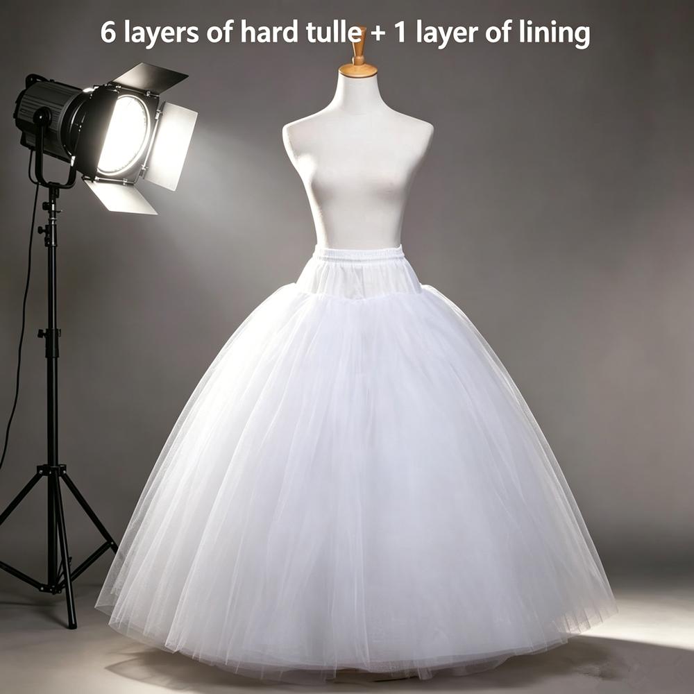 Weiß Schwarz Flauschig 4/6/8 Lagen Design Ohne Reif Unterrock Hochzeitskleid Krinoline Braut Ballkleid Unterrock Gefütterter Rock Partykleid Cosplay