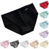 Women Underpants Lace Solid Color Breathable Mid Waist Soft Anti-septic Cotton