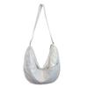 Minimalist Water Dumpling Shape Canvas Shoulder Bag For Students