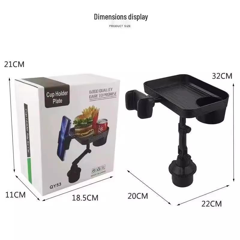 Expandable Car Cup Holder Tray for Drinks and Snacks