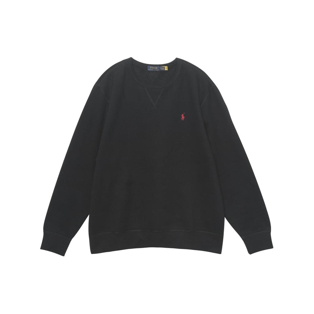 Polo Ralph Lauren Solid Color Logo Embroidered Pullover Crewneck Fleece Sweatshirt Men Sweatshirt Black 710766772-001