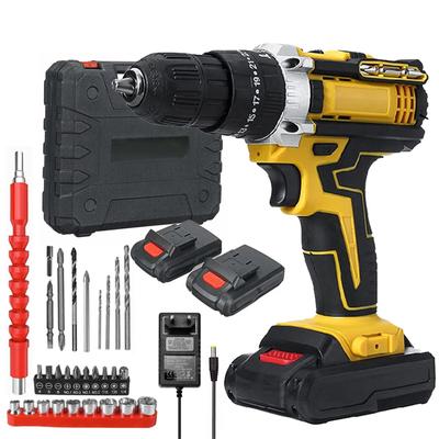 25+3 Torque Cordless Drill Electric Screwdriver Rechargeable Electric Drill Lithium-Ion Battery 2 Speed DIY Driver Power Tools