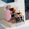 Mini casă de păpuși în miniatură Kit de bricolaj pentru casă mică, jucării de cameră, puzzle din lemn, artizanat, decorațiuni pentru dormitor, cu mobilier, casă de păpuși