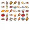 35pcs-50pcs Playful Snacks Stickers Cartoon Food Funny Stickers  Stickers For DIY Phone Laptop Scrapbook Bike Guitar DIY