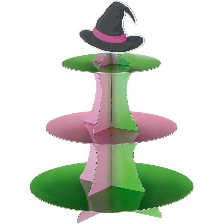 Honeydak 3 Tier Fairy Party Cupcake Stand Decorations Fairy Theme Cupcake Holder Decorations Wing Ballet Dancer Dessert Tower for Kids Party Birthday