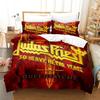 3D Print Judas Priest Beding Set Soft Duvet Cover Bed Linen Set Comfortable Quilt Cover Pilowcase Warm Comforter King Quen Sized Dimensions Young Boys