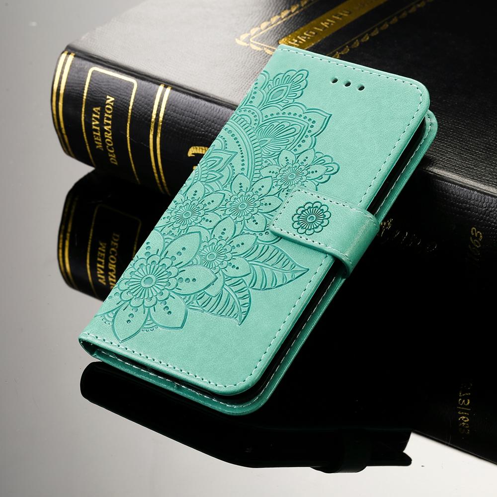 Magnetic Leather Wallet Flip Case for Samsung Galaxy S26 S25 S24 S23 S22 S21 Ultra Edge Plus FE | Embossed Flower | Premium Case