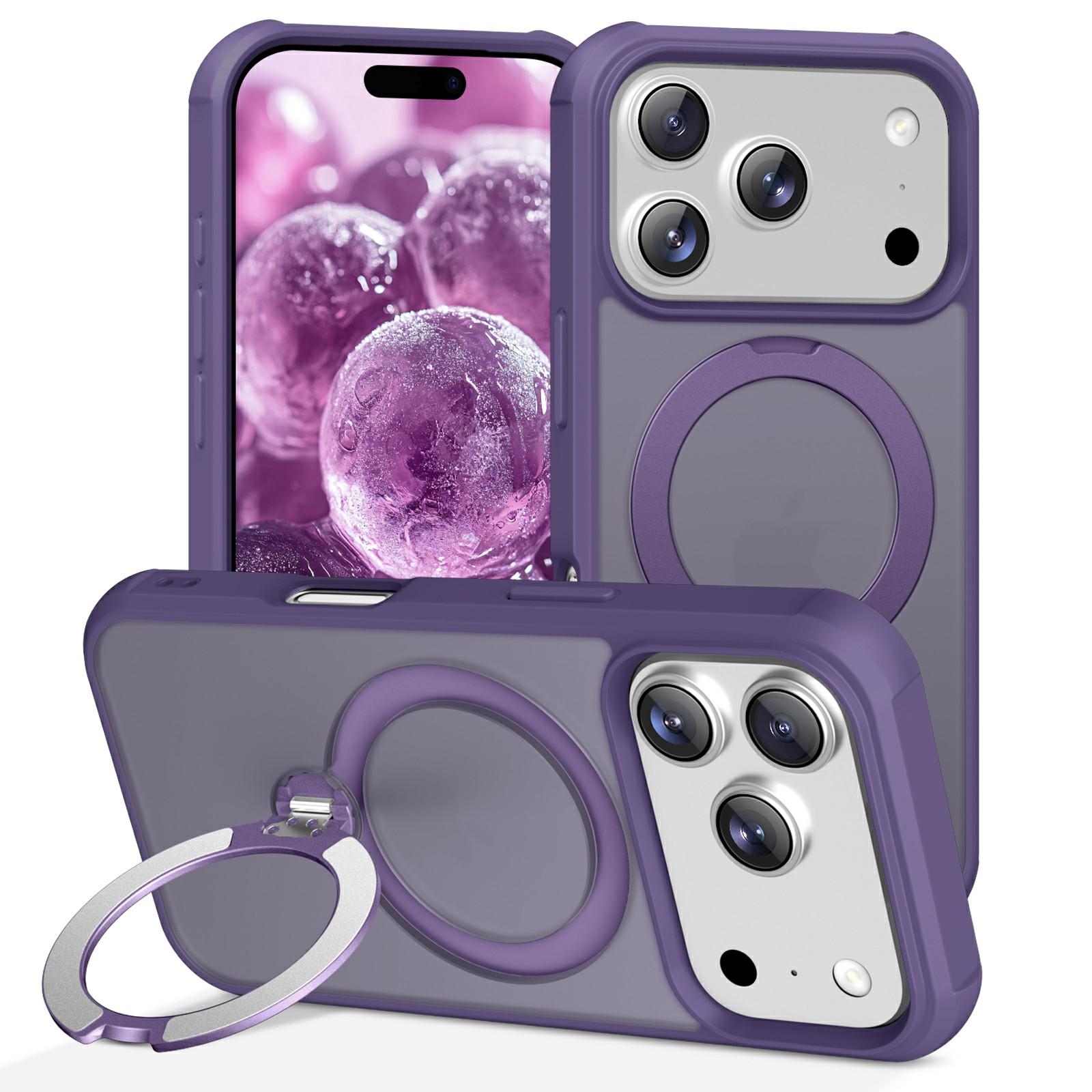 

For iPhone 17 Pro Case Compatible with MagSafe Kickstand TPU PC Shockproof Phone Back Cover