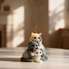 Stacking Kitten Shape Silicone Molds Heat Resistant Easy Demolding for Making Candle Soap Gypsum Ornament and Resin Art