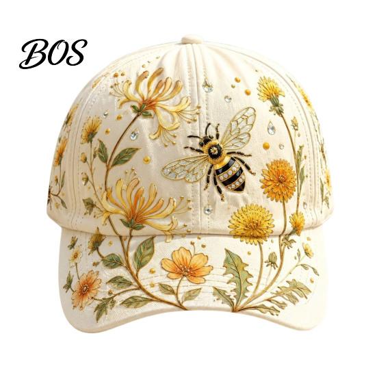 Cappello Estivo Cappellino da Baseball per Donna, Cappello con Ricamo Fiore Uccello, Leggero Traspirante Vestibilità Regolabile Giardinaggio Sole Primavera Esterno
