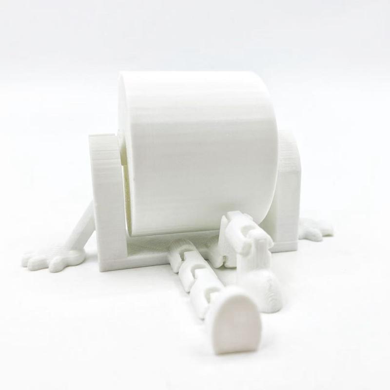 1pc 3D Printed Toilet Paper Holder Ornament, 3D Printed Unique Toilet Paper Holder, Bathroom Decoration, Home Decoration белый