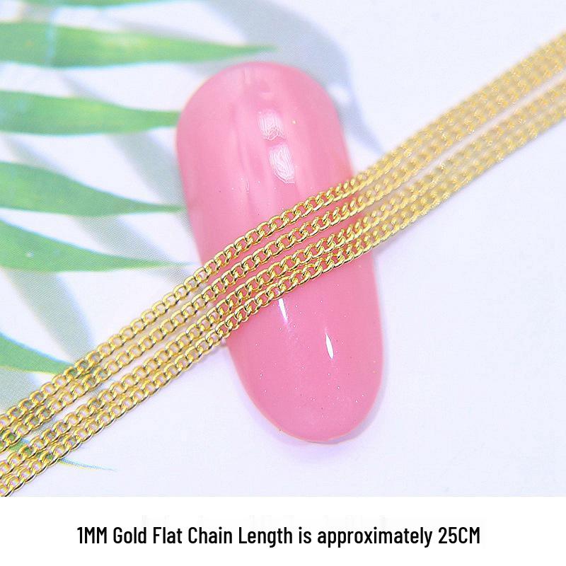 

Ультратонкая металлическая шариковая цепочка золотого и серебряного цвета для DIY украшения ногтей