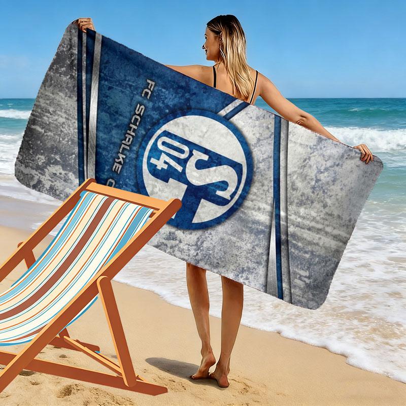 Asciugamano da Spiaggia Stampato FC Schalke 04, Asciugamano Grande Morbido ad Asciugatura Rapida per Spiaggia Campeggio Nuoto