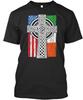 Irish American Flag T-Shirt Made In the USA Size S To 5XL