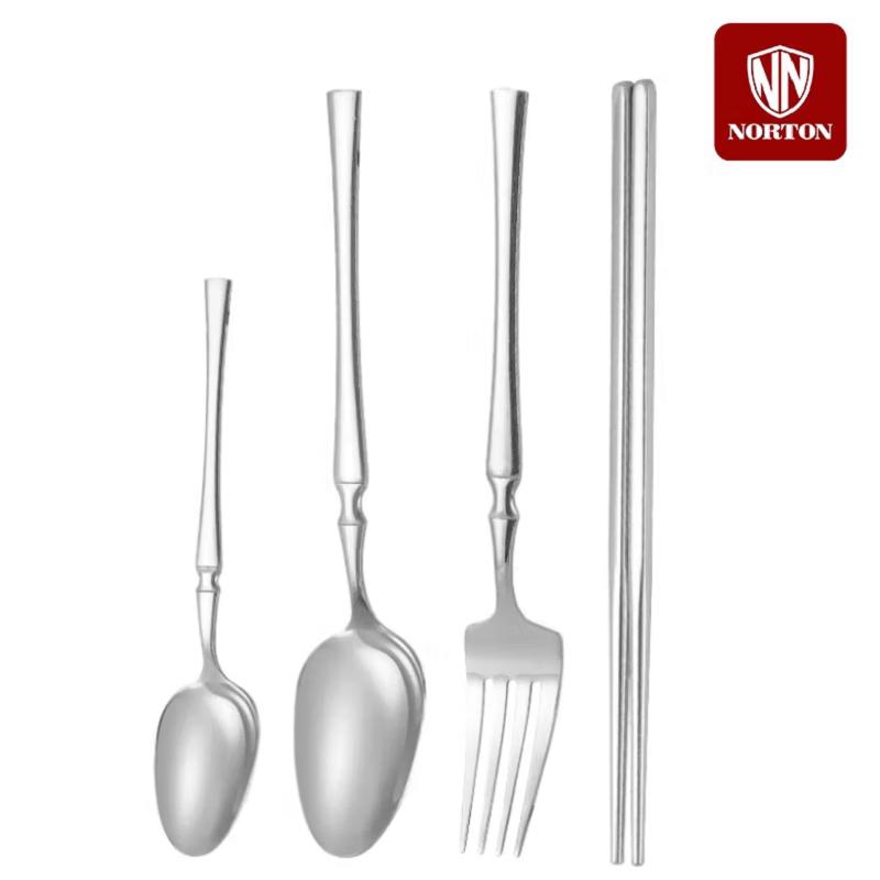 NORTON Green 4-Piece Chinese Cutlery Set