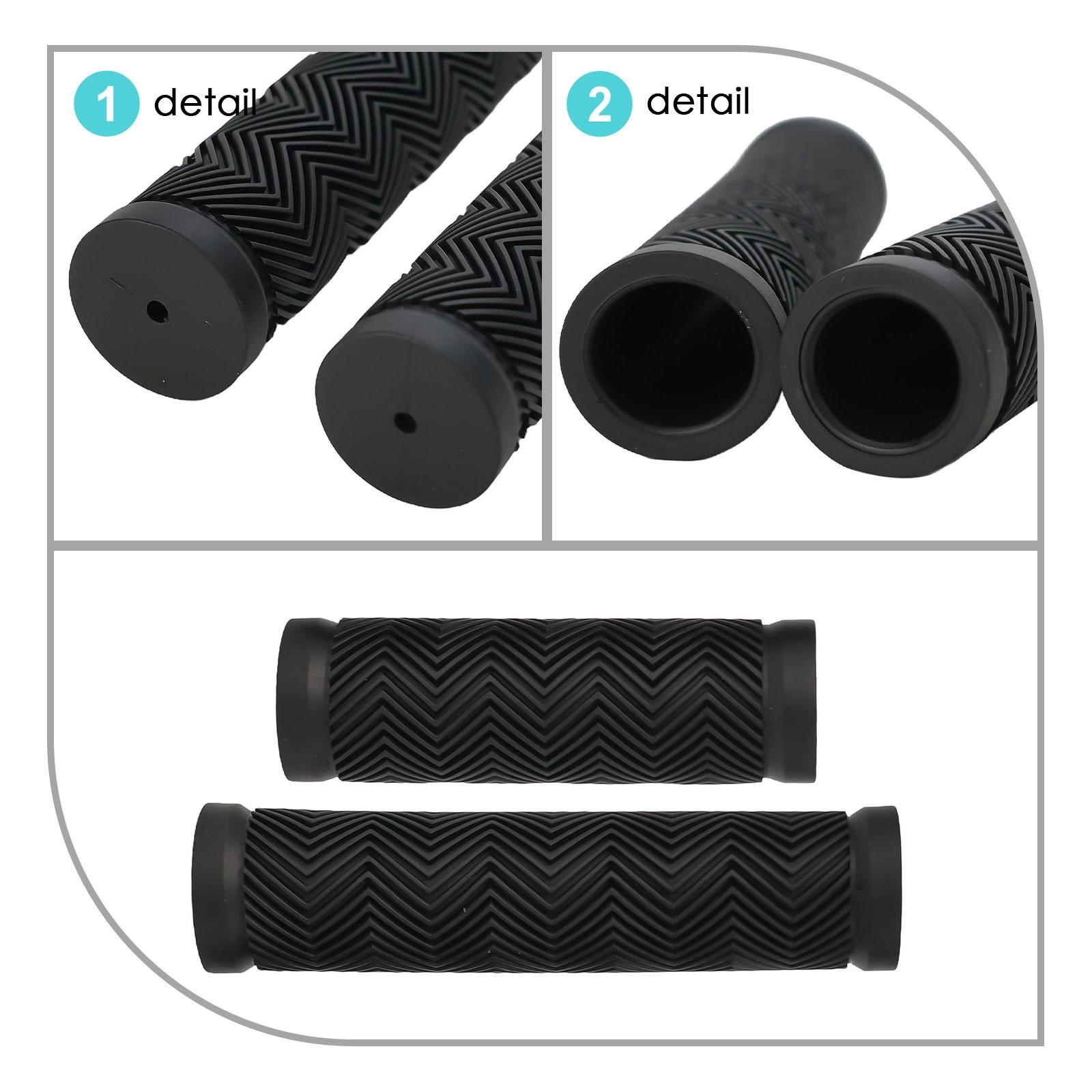 Bike Handlebar Grip Cover Soft Rubber for MTB Mountain Bicycle Scooter Black 130/100MM