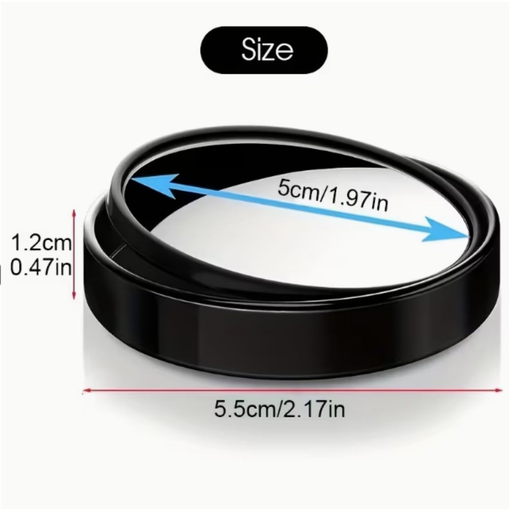 2pcs 360 Degree Adjustable Blind Spot Mirror Universal Fit Wide Angle Mirror  Driving Safety