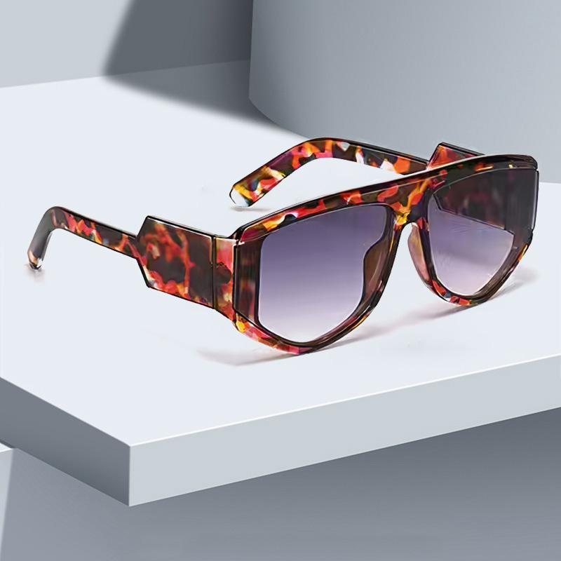Trendy Gradient Square Sunglasses for Women Stylish Color Matching Elegant Leg Design UV Protection