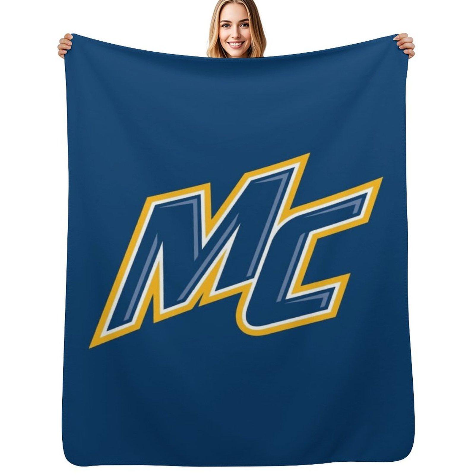 Merrimack Warriors Throw Blanket Stain Resistant Cozy Warm Blanket Size: 75*100cm, Weight: 230 GSM