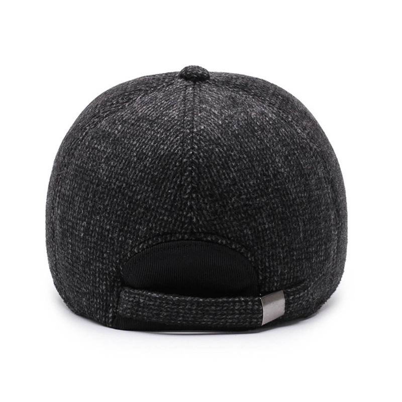 Baseball Cap with Ear Flaps Full Cap Men's Outdoor Hiking Sport Cap Old School Style Dad Hat Woolen Cap Winter/Autumn/Spring