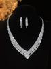 European Style Diamond-Inlaid Evening Necklace & Jewelry Set for Brides