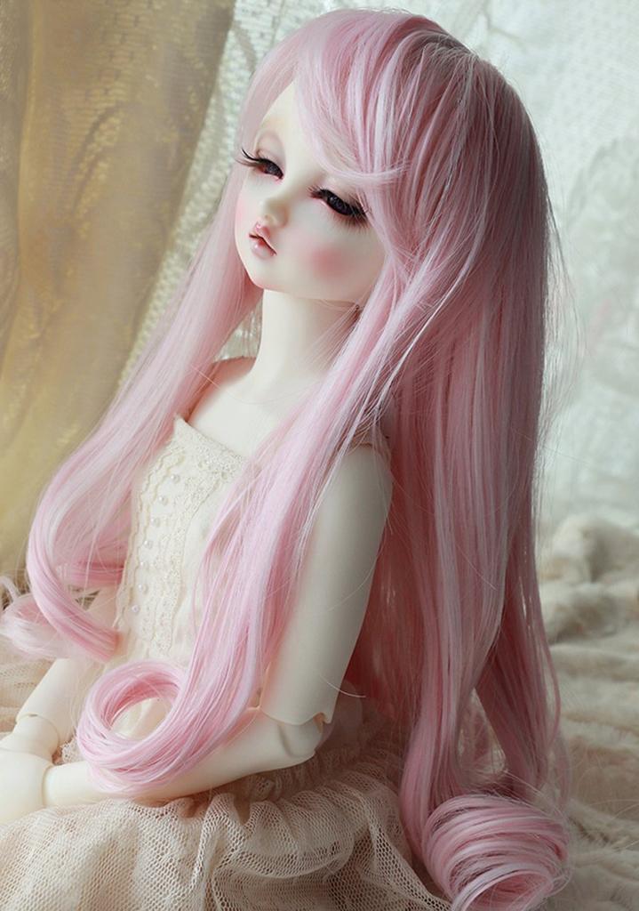 Linfairy Inch Size Doll Wig Figure Doll Pink White 8-9 1/3 +